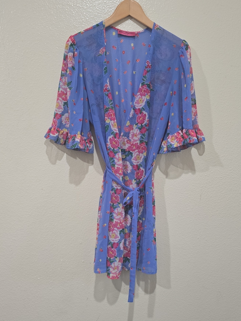Betsey Johnson  Floral Wrap Robe